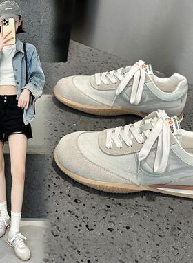 芭蕾风德训鞋女2025春款厚底小白阿甘鞋软底单鞋百搭运动休闲板鞋