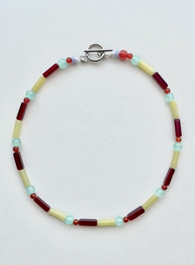 柠檬与树莓项链奇异独立设计玉石