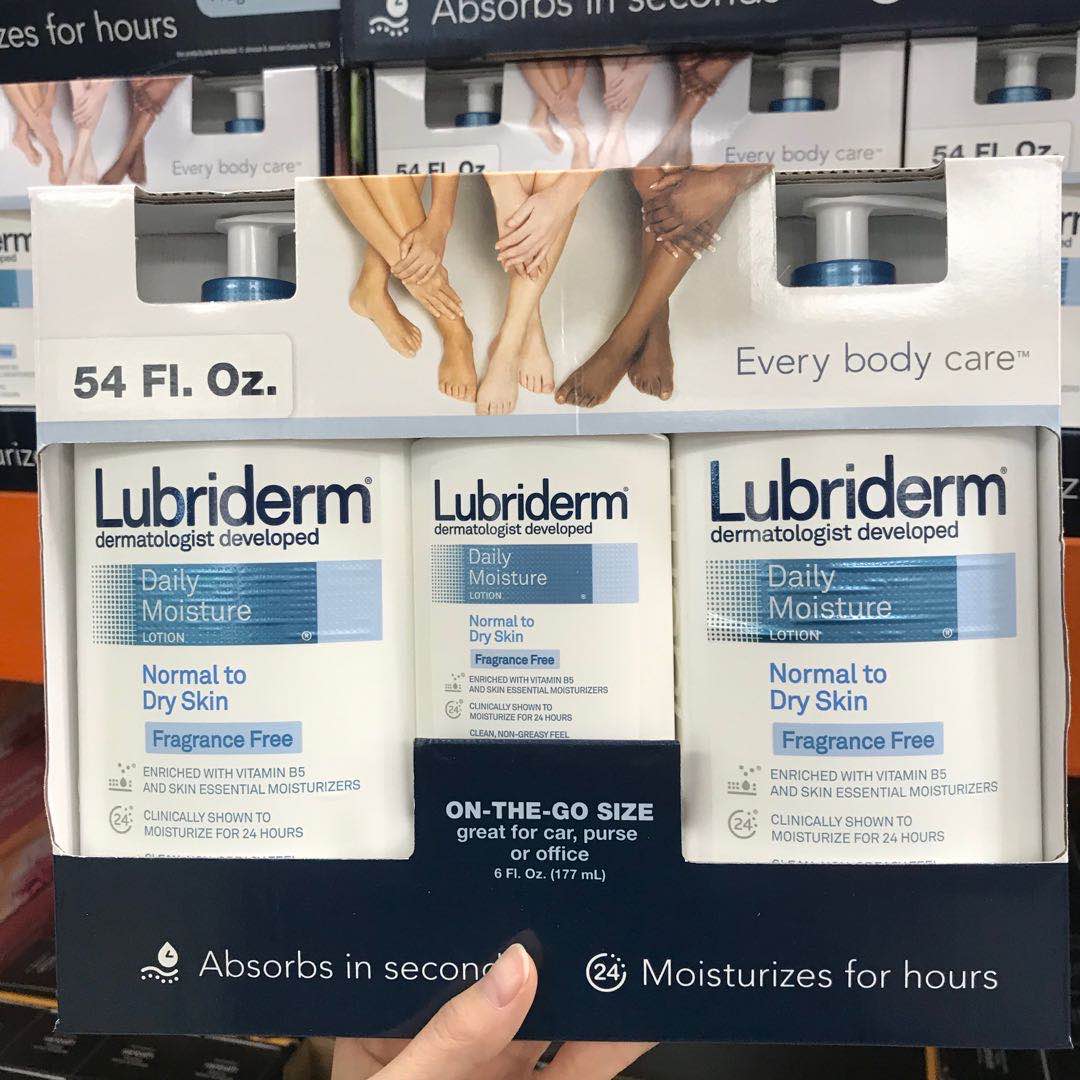 美国强生lubriderm果酸身体乳女滋润保湿清爽家庭套装709*2 177ml