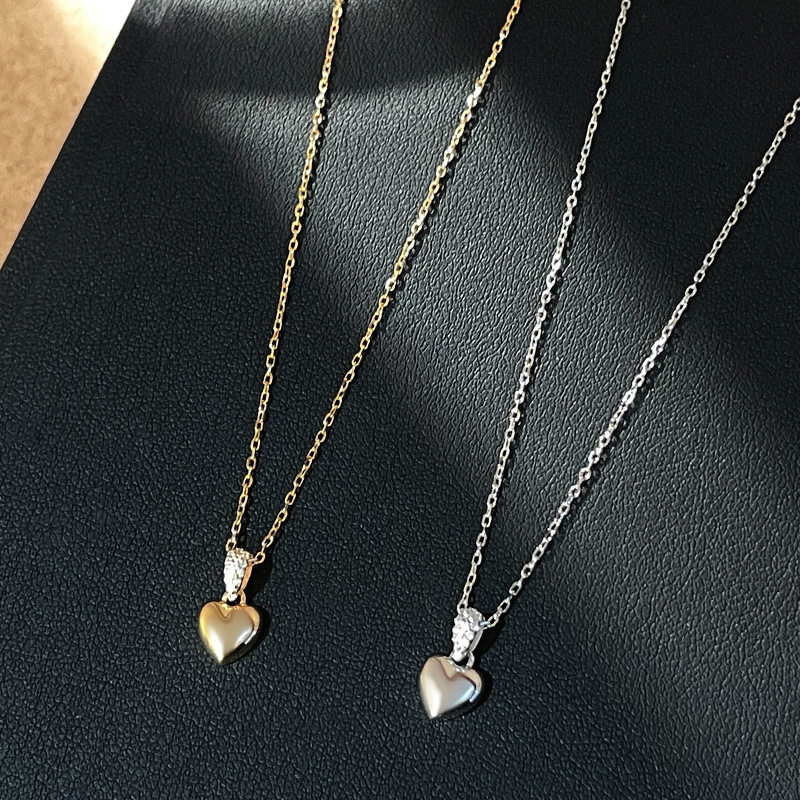 S925银小众千金感爱心吊坠项链女