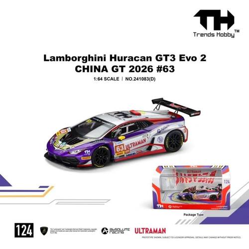 现货TH 1:64兰博基尼HuracanGT3 EVO2 2026迪迦涂装合金车模