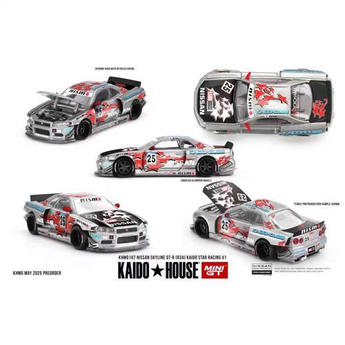 Kaido House +MINIGT1:64 GTR R34 25号 合金汽车模型