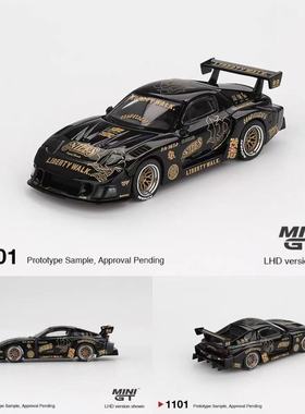 MINIGT 1:64 马自达 RX-7 LB FD-NILES 黑金涂装合金车模1101