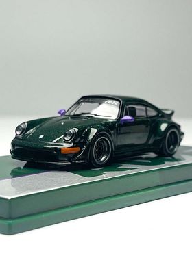 现货 TW tarmac 1:64 保时捷 964 RWB 绿色 合金汽车模型