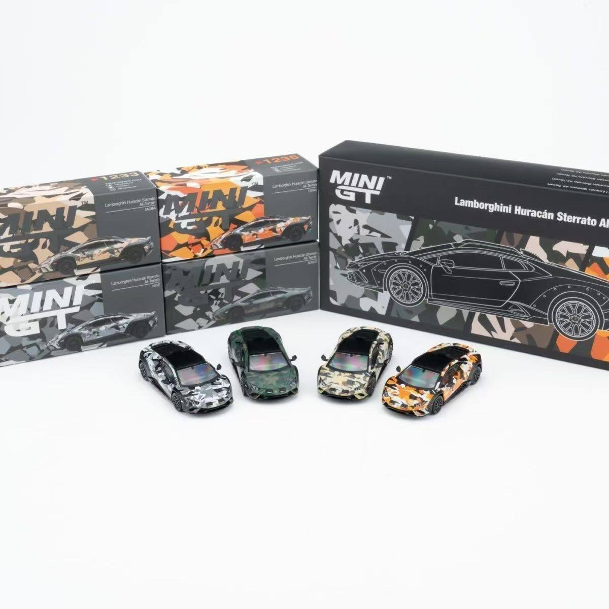 MINI GT 1:64 兰博基尼小牛Huracán Sterrato 迷彩涂装 四车套
