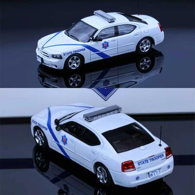1:64 新款RollinASP阿肯色州州警战马charger 08警车合金汽车模型