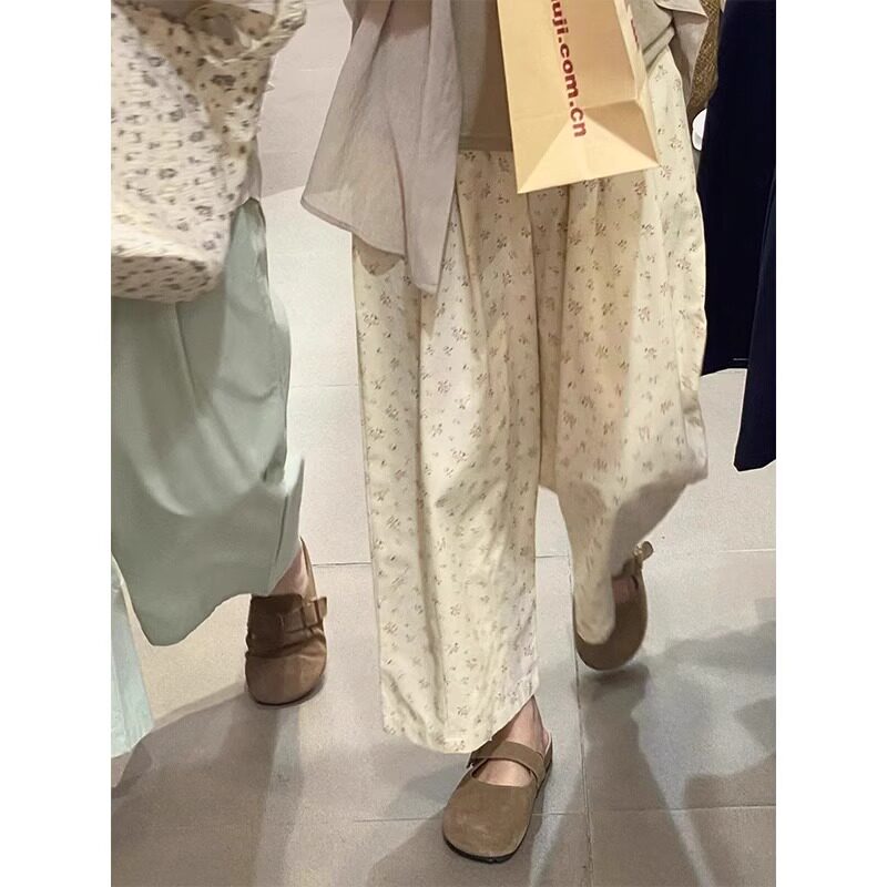 孕妇小个子碎花萝卜裤大码宽松