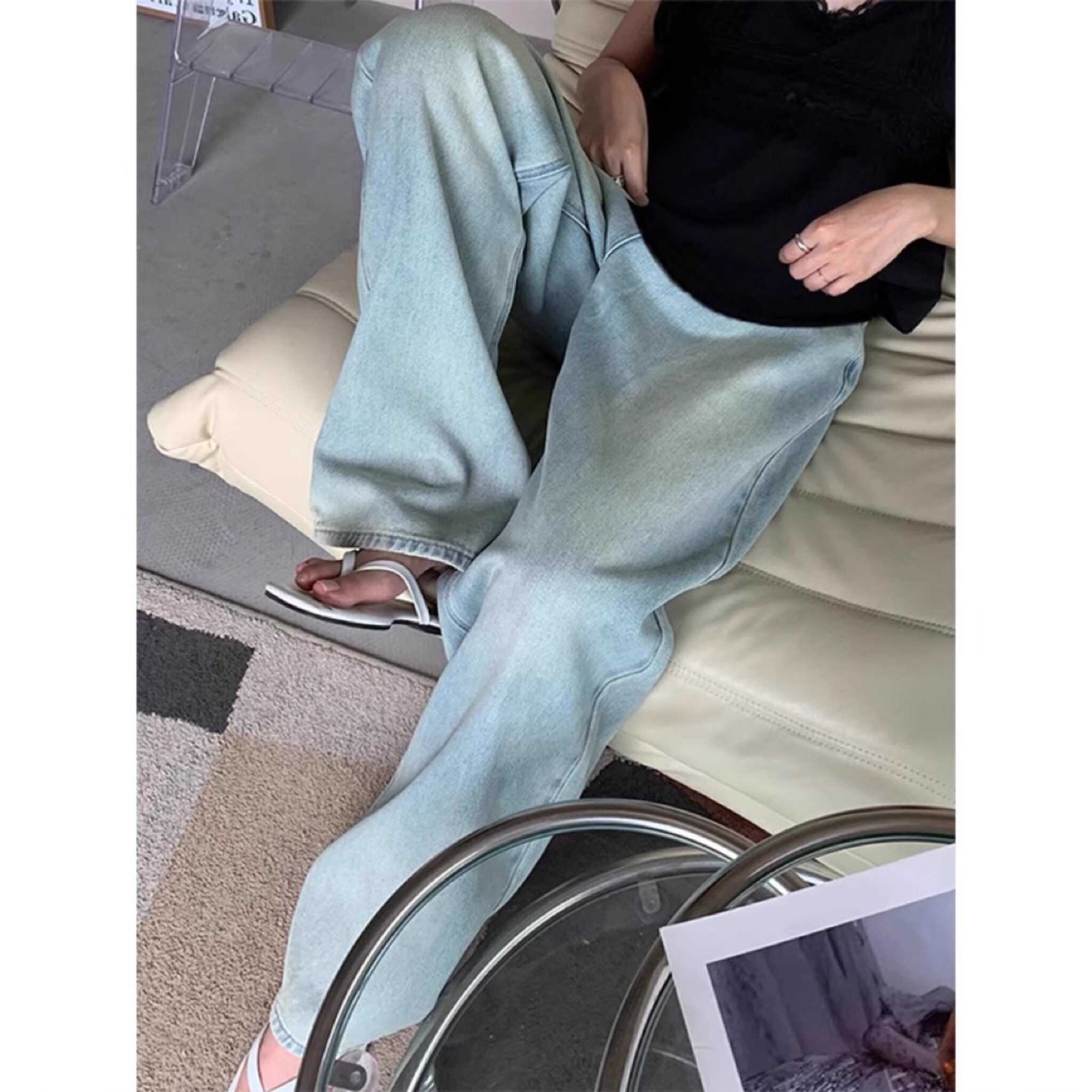 孕妇阔腿牛仔拖地打底裤