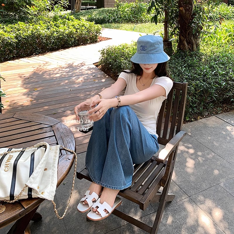 孕妇牛仔裤夏季薄款外穿显瘦窄版直筒长裤浅蓝色宽松休闲裤