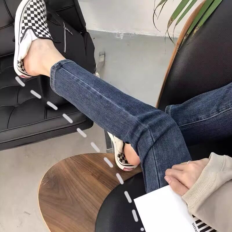 宝妈孕妇裤子秋季2023新款牛仔裤女春秋九分裤秋冬加绒直筒烟管裤