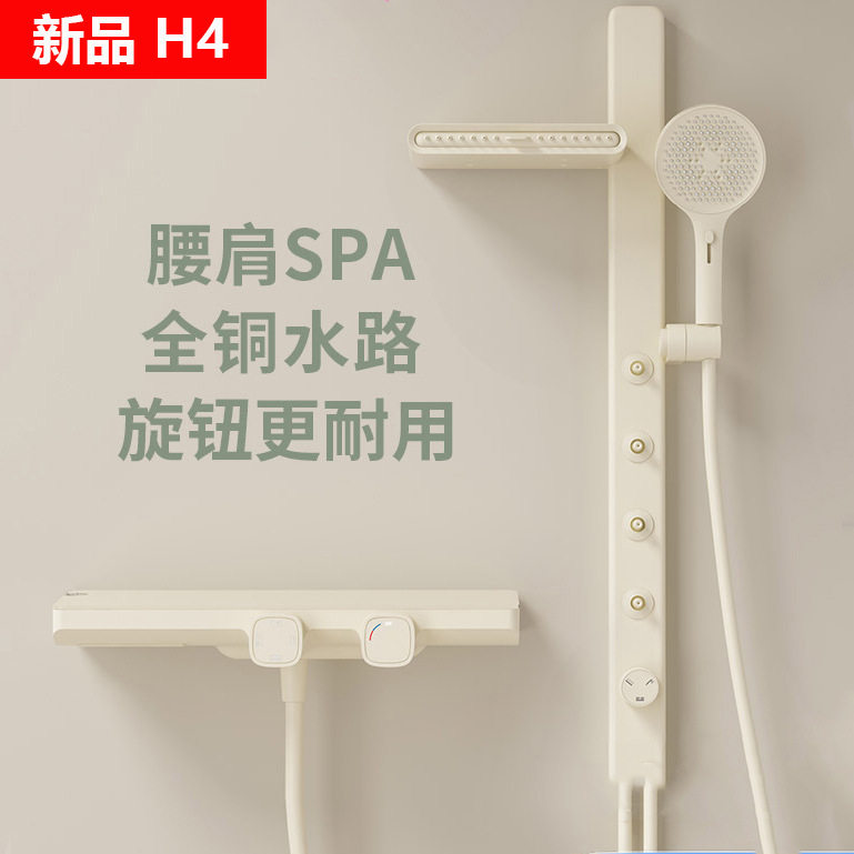 恒温花洒全套一整套淋浴花洒套装不带顶喷简易分体腰喷旋钮小户型