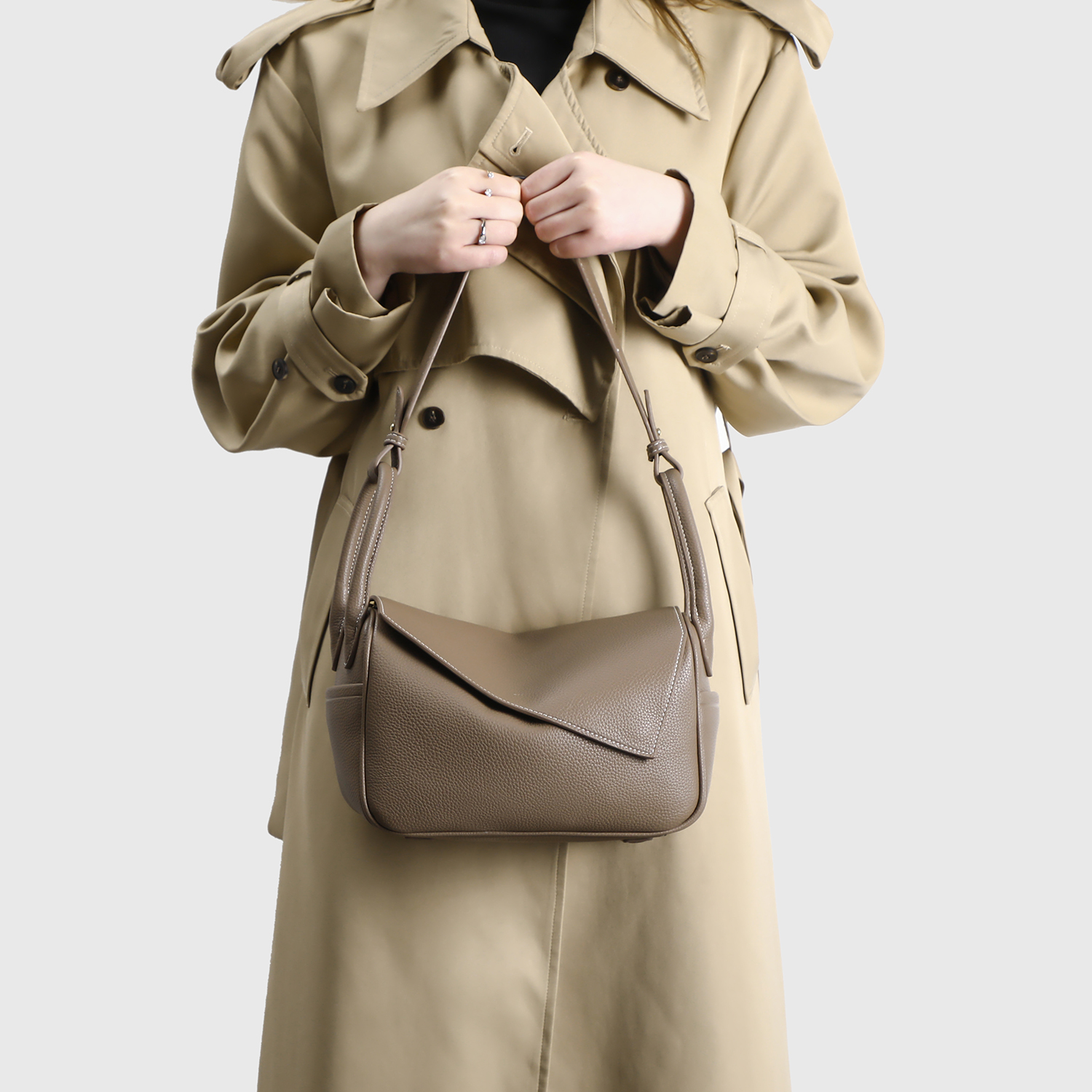 王楚然同款牛皮元宝腋下包