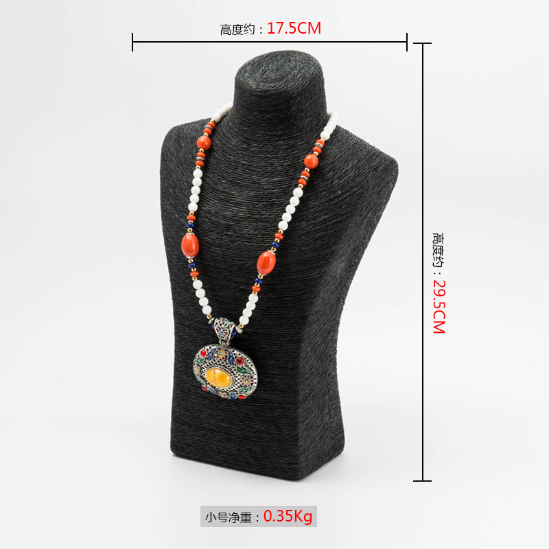 하이 엔드 밀짚 목걸이 스탠드 쥬얼리 목걸이 디스플레이 쥬얼리 모델 초상화 목 카운터 디스플레이 소품