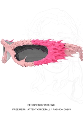 Ciseonik 复古未来感千禧辣妹前卫先锋滴胶墨镜暗黑小众哥特墨镜