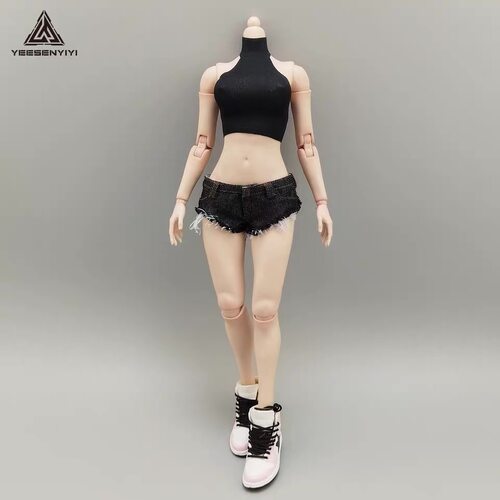 1/6女兵人超短牛仔热裤12寸可动人偶微弹短裤6分BJD衣服适用娃衣