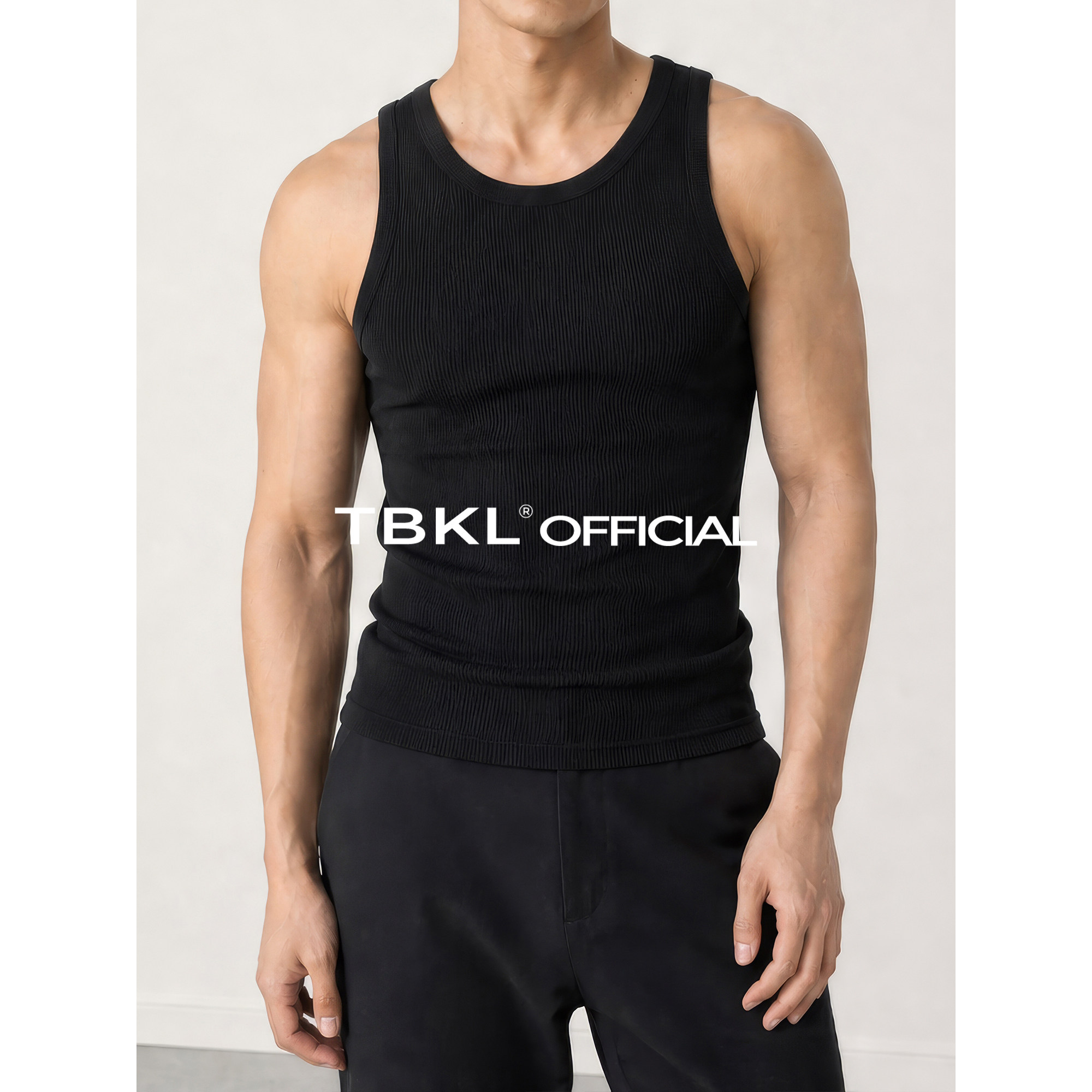 〔TBKL〕美式修身纯棉螺纹工字弹力背心男士健身运动休闲夏季打底