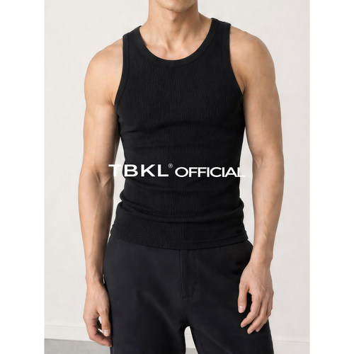 〔TBKL〕美式修身纯棉螺纹背心男