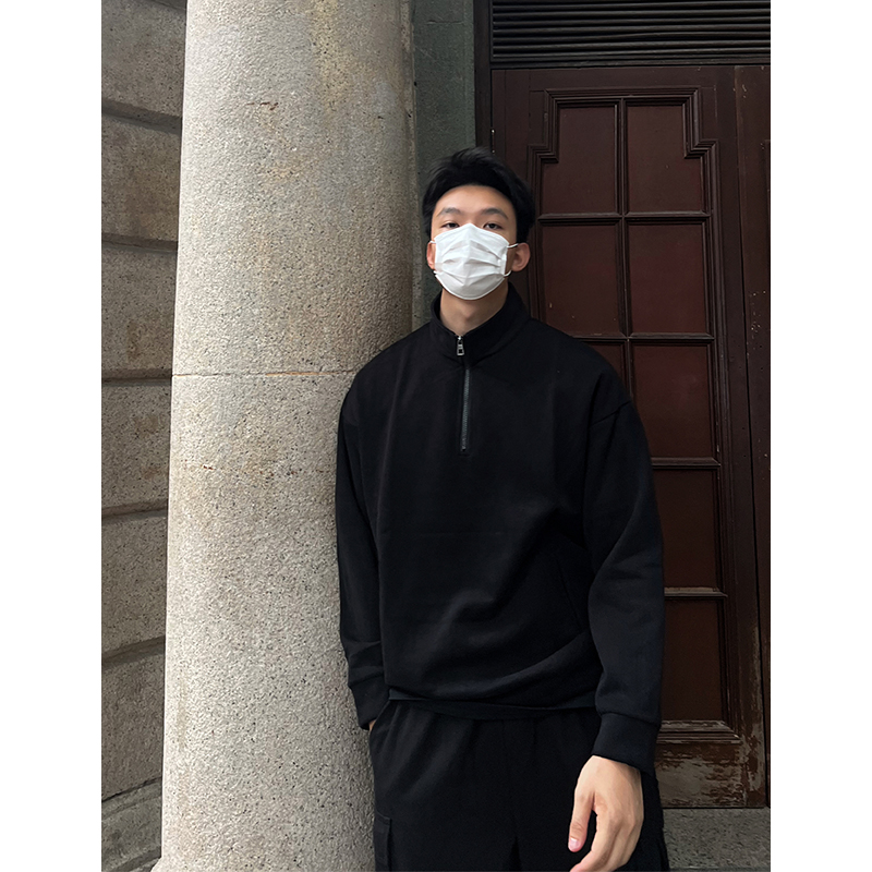 TBKL立领半拉链卫衣polo外套