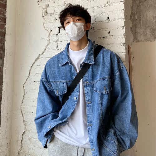 RUSSUB复古牛仔外套情侣款春秋季