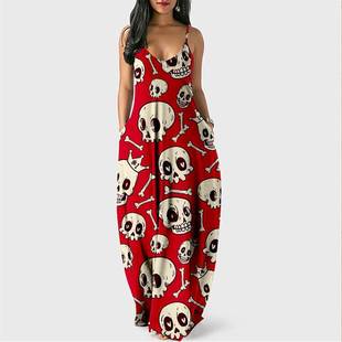 2023 Long Skull Dresses Skirt Women New Summer Beach