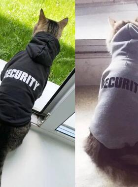 Security Cat Clothes Pet Cat Coats Jacket Hoodies For Cats O
