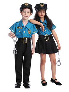 六一节cosplay儿童化妆舞会派对服幼儿园职业服饰 警察角色扮演服