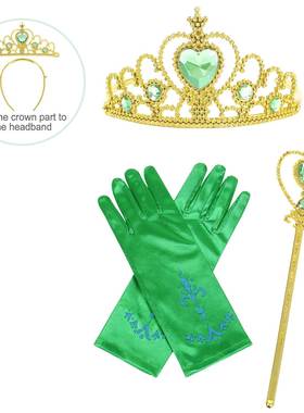 青蛙公主安娜公主绿色手套魔法棒皇冠Magic Wand Crown Necklace