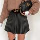 pleated short knitted skirts Draped winter mini Women skirt