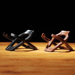 大号 烟斗便携架座塑料烟斗展示架 黑色塑料折叠烟斗架子 单座立式