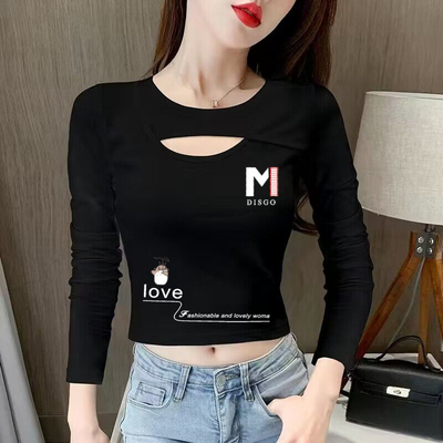 设计感长袖T恤女春秋修身上衣