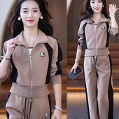 休闲运动服套装 卫衣卫裤 女爆款 洋气短款 两件套 春秋时尚 秋冬新款