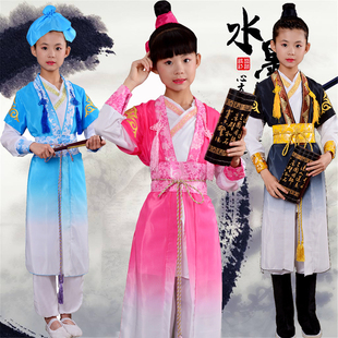儿童书童演出服幼儿游子吟表演服三字经弟子规表演服儿童国学服装