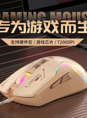 Wired gaming mouse机甲风有线游戏鼠标宏编程RGB炫光吃鸡电脑通
