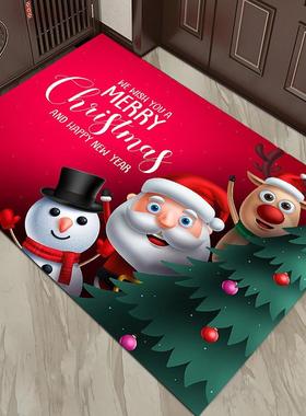 Christmas crystal velvet decorative floor mat圣诞节装饰地垫