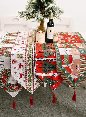Christmas decorative items, knitted fabric table flags桌旗