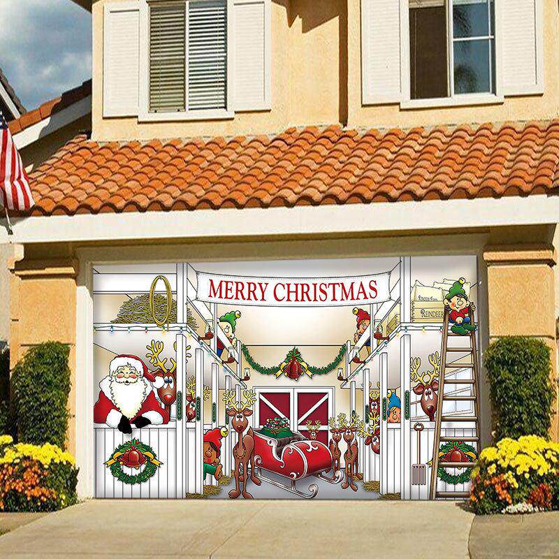 Christmas Garage Door Banner: Weather-Resistant Fabric - Taobao product photo 4