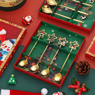 Stainless steel spoon Christmas set pendant圣诞节套装勺子