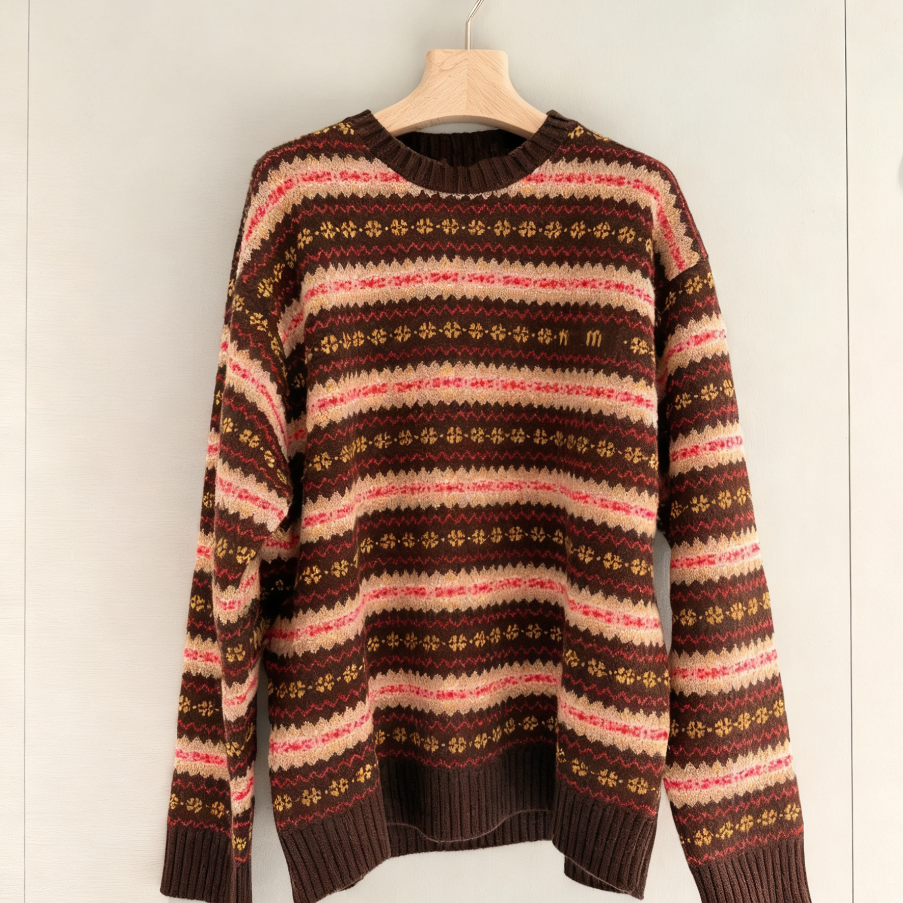 【Pmwrun兔牙高定】南油女装25SS秋冬千金名媛风绵羊毛提花毛衣