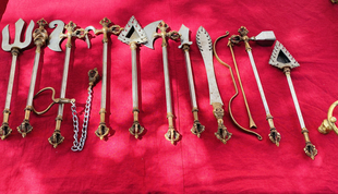 尼泊尔纯铜手工fa器金刚尸陀林喇嘛喇嘛用品31公分