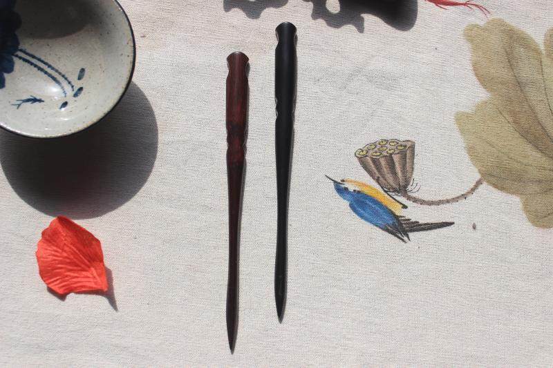 【剑魄琴心】伏羲式汉服古装复古风典饰檀木头饰礼物 琴剑簪子