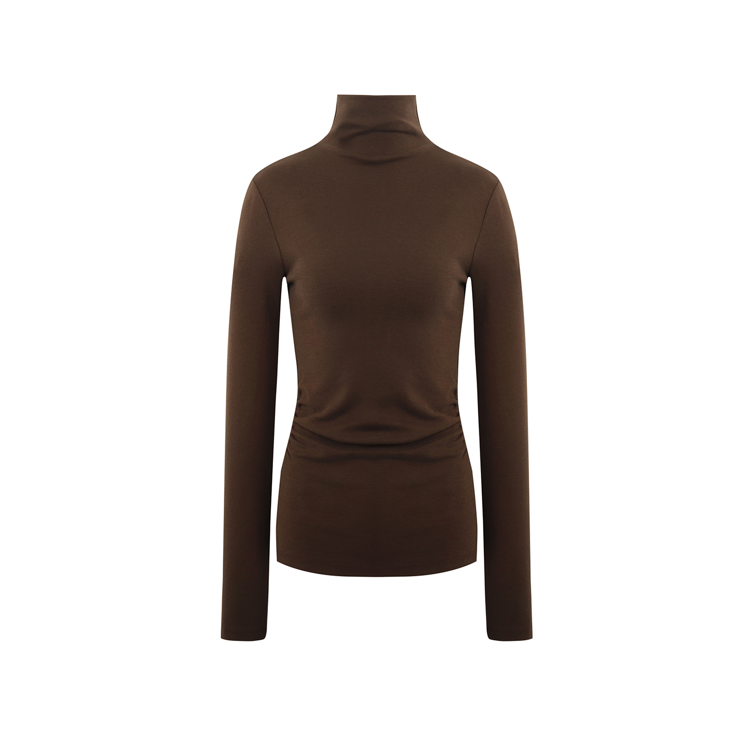 云柔半领磨毛长袖上衣T恤