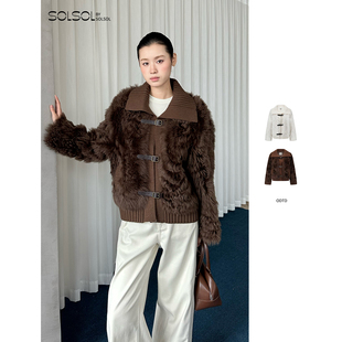 ODTD 托卡羊毛皮草拼针织短外套SOLSOL 设计师品牌25秋冬新品