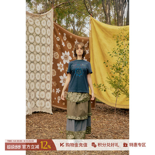 SHORT SENTENCE 设计师 25秋冬新品 太阳手绘印花短袖T恤 SOLSOL