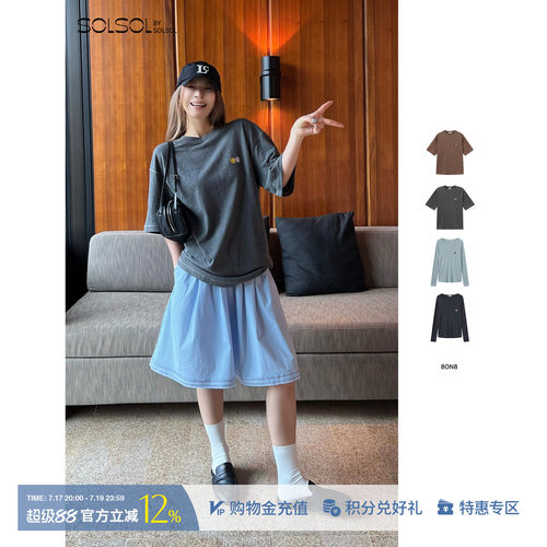 8ON8双色草莓宽松短/长袖T恤
