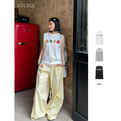 ODTD彩色螺类图案印花背心t恤