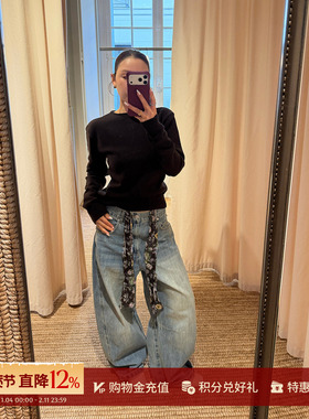 MOMENTPLAY 设计师 26春夏新品 印花抽绳解构牛仔香蕉裤  SOLSOL