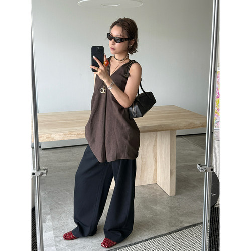 IISENSE休闲纯色纽结背心