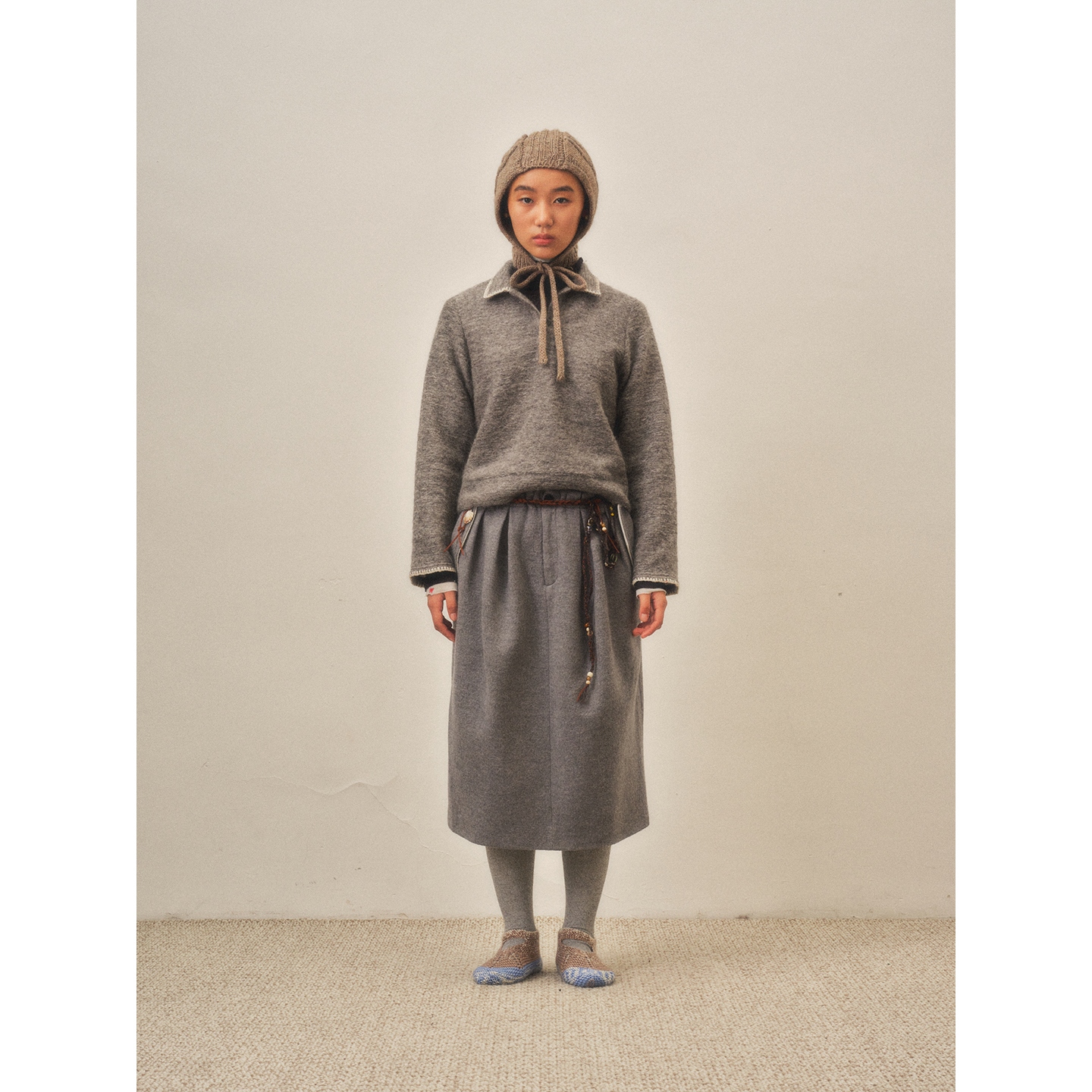 SHAOXII25秋冬新品钩针镶边毛衣