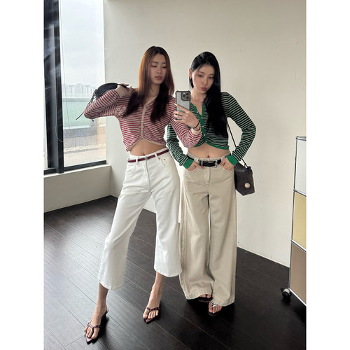 SHORTSENTENCE条纹针织开衫