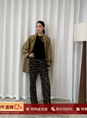 MOMENTPLAY 设计师26春夏新品人丝小碎花抽绳长裤SOLSOL买手店